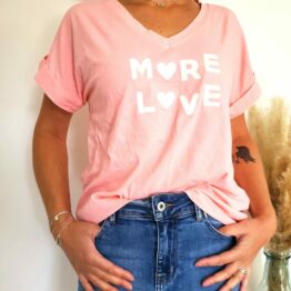 Tee-Shirt col v More Love Rose