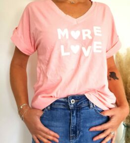 Tee-Shirt col v More Love Rose