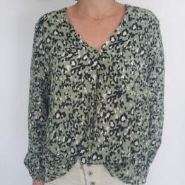 Blouse Léopard Kaki Gabrielle