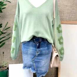 Pull vert Amande Marie-jo