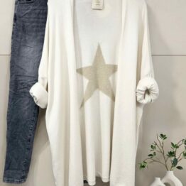 Gilet mi-long Sia Stars écru