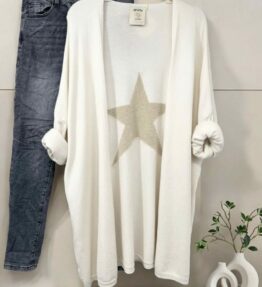 Gilet mi-long Sia Stars écru