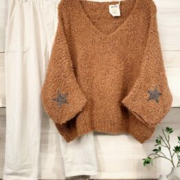 Pull col stars Doudou café