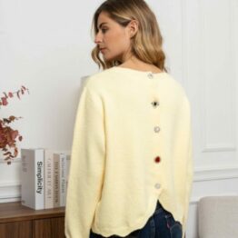 Pull sweater jaune pastel