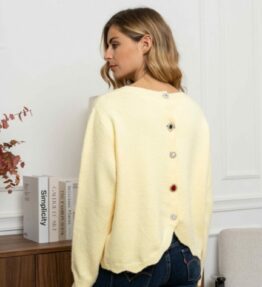 Pull sweater jaune pastel