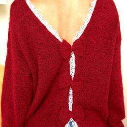 Pull réversible nœud Bordeaux