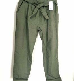 Pantalon magique avec ceinturon lacet kaki