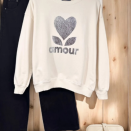 Sweat Amour zébré argenté