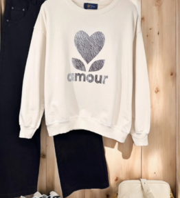 Sweat Amour zébré argenté