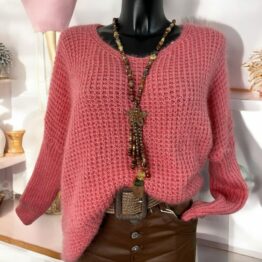 Pull doux Diana rose