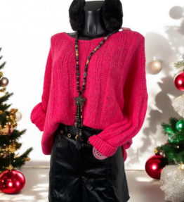 Pull doux constance fuschia