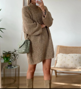 Robe pull doudou Julie camel