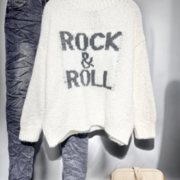 Pull rock&love blanc